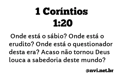 1 CORÍNTIOS 1:20 NVI NOVA VERSÃO INTERNACIONAL