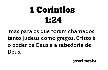 1 CORÍNTIOS 1:24 NVI NOVA VERSÃO INTERNACIONAL