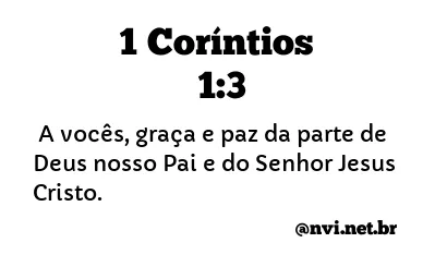 1 CORÍNTIOS 1:3 NVI NOVA VERSÃO INTERNACIONAL