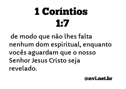 1 CORÍNTIOS 1:7 NVI NOVA VERSÃO INTERNACIONAL