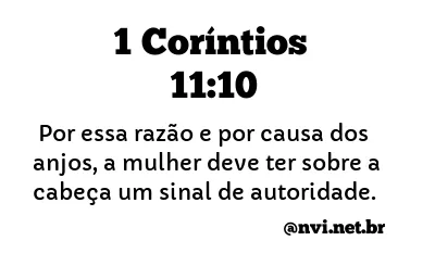 1 CORÍNTIOS 11:10 NVI NOVA VERSÃO INTERNACIONAL