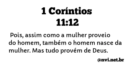 1 CORÍNTIOS 11:12 NVI NOVA VERSÃO INTERNACIONAL