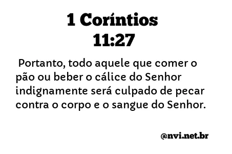 1 CORÍNTIOS 11:27 NVI NOVA VERSÃO INTERNACIONAL