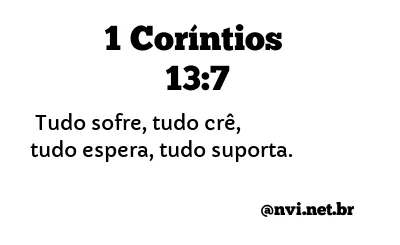 1 CORÍNTIOS 13:7 NVI NOVA VERSÃO INTERNACIONAL