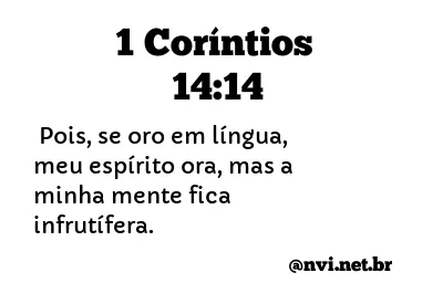 1 CORÍNTIOS 14:14 NVI NOVA VERSÃO INTERNACIONAL