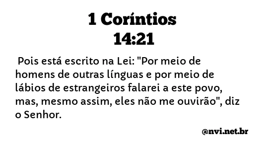 1 CORÍNTIOS 14:21 NVI NOVA VERSÃO INTERNACIONAL