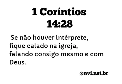 1 CORÍNTIOS 14:28 NVI NOVA VERSÃO INTERNACIONAL