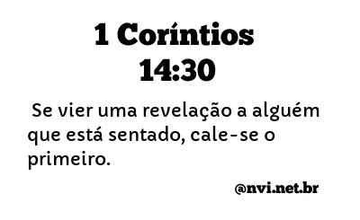 1 CORÍNTIOS 14:30 NVI NOVA VERSÃO INTERNACIONAL