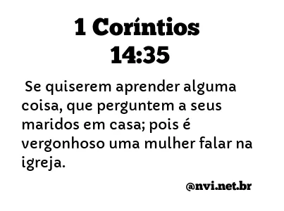 1 CORÍNTIOS 14:35 NVI NOVA VERSÃO INTERNACIONAL