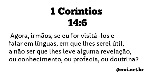 1 CORÍNTIOS 14:6 NVI NOVA VERSÃO INTERNACIONAL