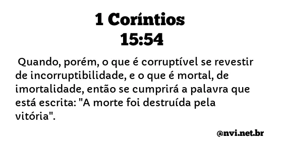 1 CORÍNTIOS 15:54 NVI NOVA VERSÃO INTERNACIONAL