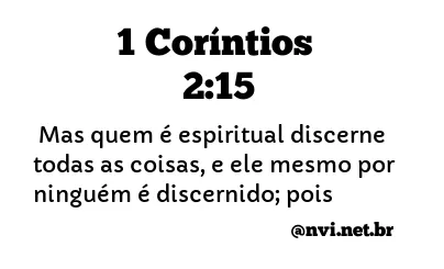 1 CORÍNTIOS 2:15 NVI NOVA VERSÃO INTERNACIONAL