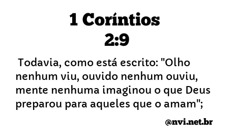 1 CORÍNTIOS 2:9 NVI NOVA VERSÃO INTERNACIONAL