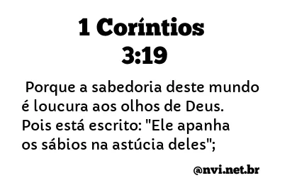 1 CORÍNTIOS 3:19 NVI NOVA VERSÃO INTERNACIONAL