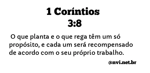 1 CORÍNTIOS 3:8 NVI NOVA VERSÃO INTERNACIONAL