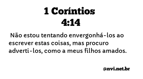 1 CORÍNTIOS 4:14 NVI NOVA VERSÃO INTERNACIONAL