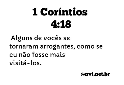 1 CORÍNTIOS 4:18 NVI NOVA VERSÃO INTERNACIONAL