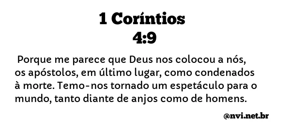 1 CORÍNTIOS 4:9 NVI NOVA VERSÃO INTERNACIONAL