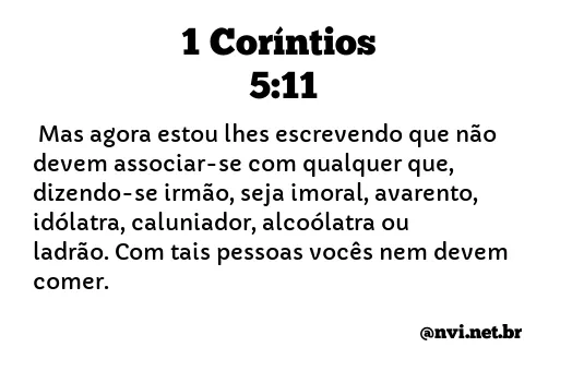 1 CORÍNTIOS 5:11 NVI NOVA VERSÃO INTERNACIONAL