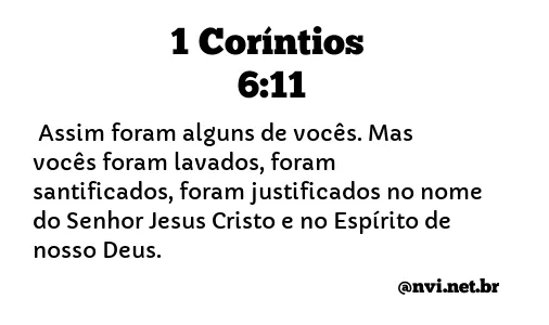 1 CORÍNTIOS 6:11 NVI NOVA VERSÃO INTERNACIONAL