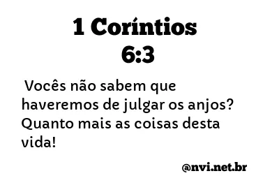 1 CORÍNTIOS 6:3 NVI NOVA VERSÃO INTERNACIONAL