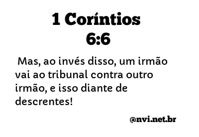 1 CORÍNTIOS 6:6 NVI NOVA VERSÃO INTERNACIONAL