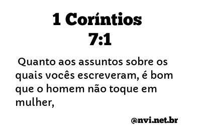 1 CORÍNTIOS 7:1 NVI NOVA VERSÃO INTERNACIONAL