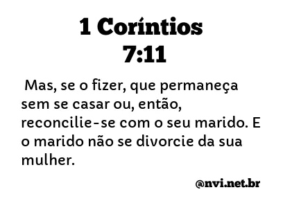 1 CORÍNTIOS 7:11 NVI NOVA VERSÃO INTERNACIONAL