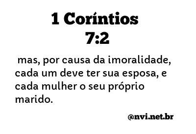 1 CORÍNTIOS 7:2 NVI NOVA VERSÃO INTERNACIONAL