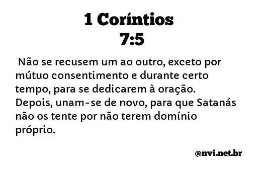 1 CORÍNTIOS 7:5 NVI NOVA VERSÃO INTERNACIONAL