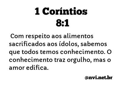 1 CORÍNTIOS 8:1 NVI NOVA VERSÃO INTERNACIONAL