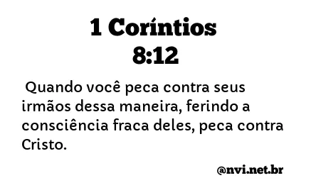 1 CORÍNTIOS 8:12 NVI NOVA VERSÃO INTERNACIONAL