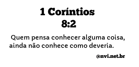 1 CORÍNTIOS 8:2 NVI NOVA VERSÃO INTERNACIONAL