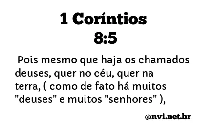 1 CORÍNTIOS 8:5 NVI NOVA VERSÃO INTERNACIONAL