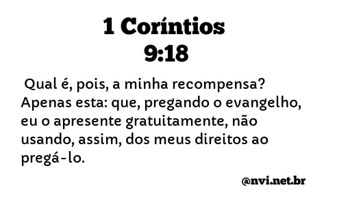 1 CORÍNTIOS 9:18 NVI NOVA VERSÃO INTERNACIONAL