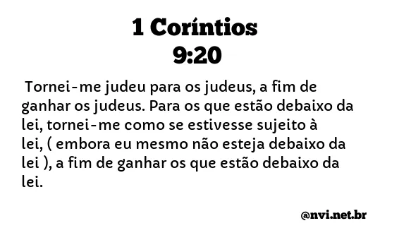 1 CORÍNTIOS 9:20 NVI NOVA VERSÃO INTERNACIONAL