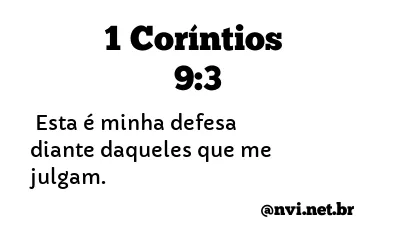 1 CORÍNTIOS 9:3 NVI NOVA VERSÃO INTERNACIONAL