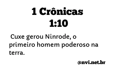 1 CRÔNICAS 1:10 NVI NOVA VERSÃO INTERNACIONAL