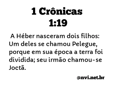 1 CRÔNICAS 1:19 NVI NOVA VERSÃO INTERNACIONAL