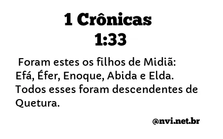 1 CRÔNICAS 1:33 NVI NOVA VERSÃO INTERNACIONAL