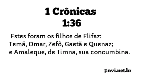 1 CRÔNICAS 1:36 NVI NOVA VERSÃO INTERNACIONAL