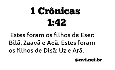 1 CRÔNICAS 1:42 NVI NOVA VERSÃO INTERNACIONAL