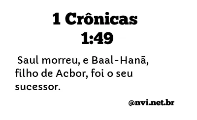 1 CRÔNICAS 1:49 NVI NOVA VERSÃO INTERNACIONAL