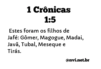 1 CRÔNICAS 1:5 NVI NOVA VERSÃO INTERNACIONAL