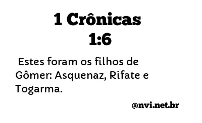 1 CRÔNICAS 1:6 NVI NOVA VERSÃO INTERNACIONAL