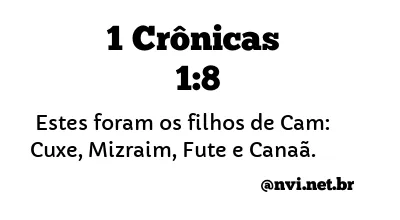 1 CRÔNICAS 1:8 NVI NOVA VERSÃO INTERNACIONAL