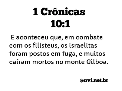 1 CRÔNICAS 10:1 NVI NOVA VERSÃO INTERNACIONAL