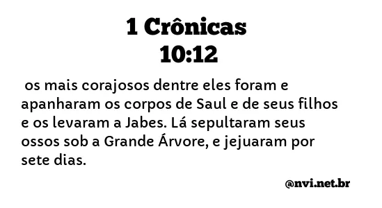 1 CRÔNICAS 10:12 NVI NOVA VERSÃO INTERNACIONAL