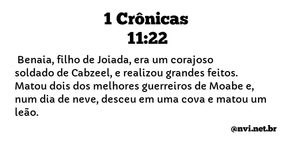 1 CRÔNICAS 11:22 NVI NOVA VERSÃO INTERNACIONAL