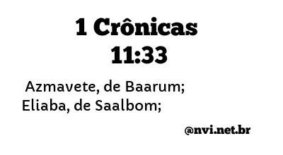 1 CRÔNICAS 11:33 NVI NOVA VERSÃO INTERNACIONAL